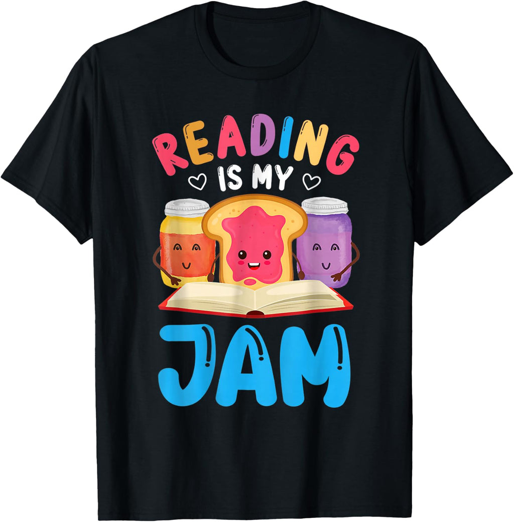 Reading is My Jam Funny I Love to Read Books Boy Girl T-Shirt