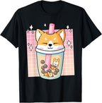 Kawaii Shiba Inu Dog Bubble Tea Boba Japan Corgi T-Shirt
