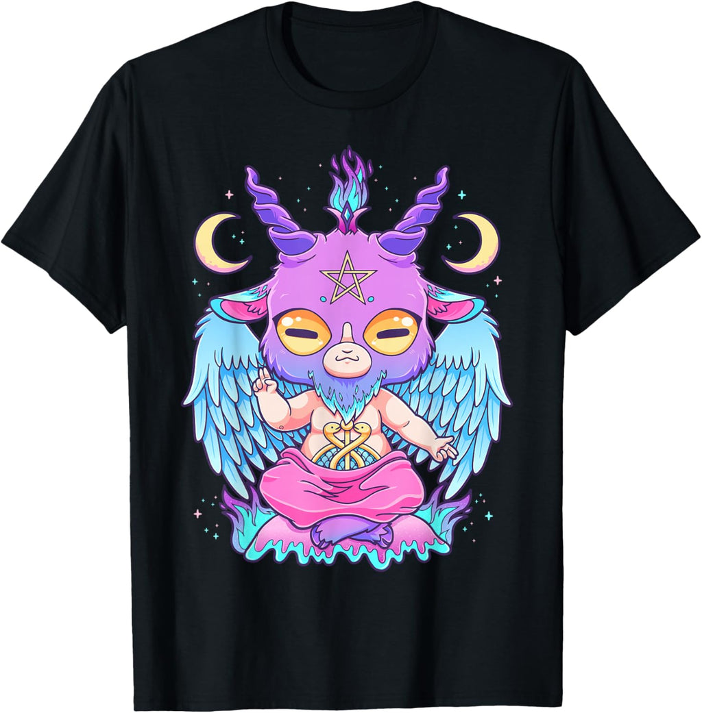 Pastel Goth Cute Creepy Baphomet Goat Kawaii Menhera Wiccan T-Shirt