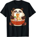 Kawaii Cute Anime Panda Otaku Japanese Ramen Noodle T-Shirt