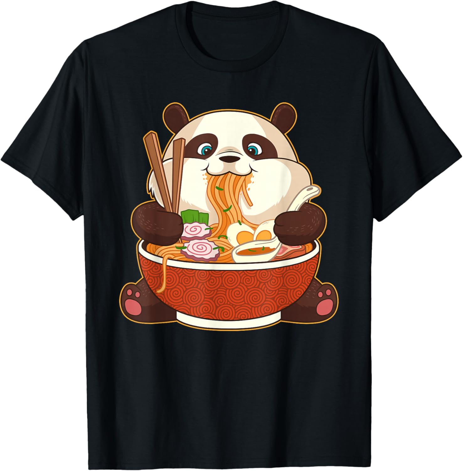 Kawaii Cute Anime Panda Otaku Japanese Ramen Noodle T-Shirt