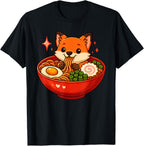Fox with Noodles Ramen Kawaii Fox T-Shirt