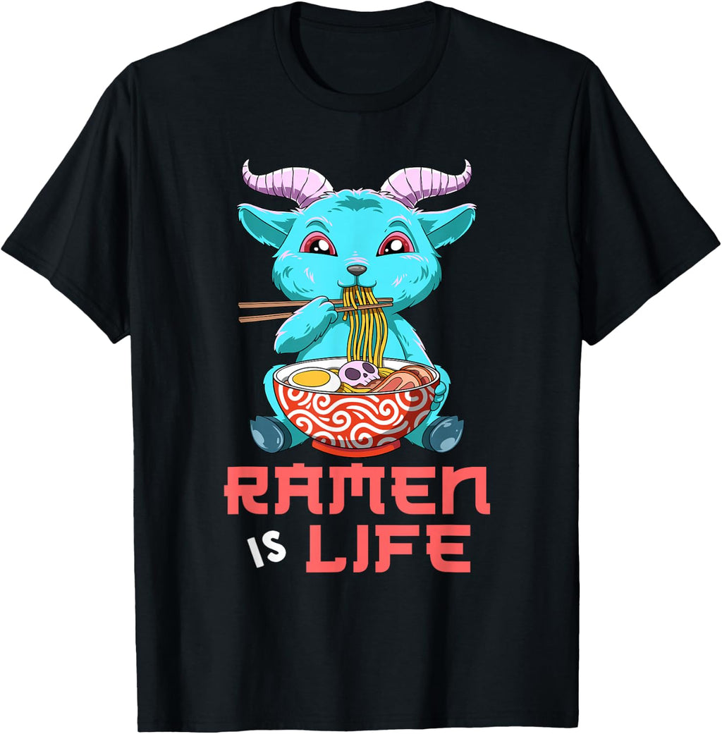 Creepy Pastel Goth Ramen Baphomet Ramen is Life T-Shirt
