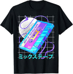 90s Japanese Otaku Vaporwave Aesthetic Retro Art Mixtape T-Shirt