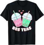 Bes Teas Cute Bestie Bubble Tea Boba Best Friends T-Shirt