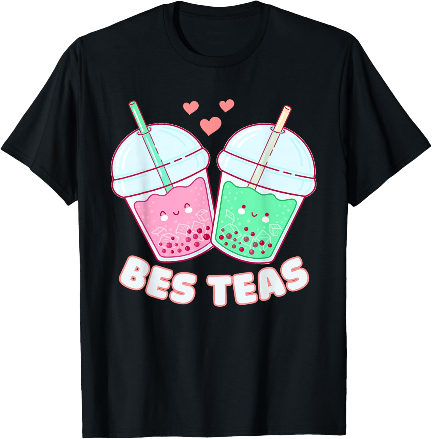 Bes Teas Cute Bestie Bubble Tea Boba Best Friends T-Shirt