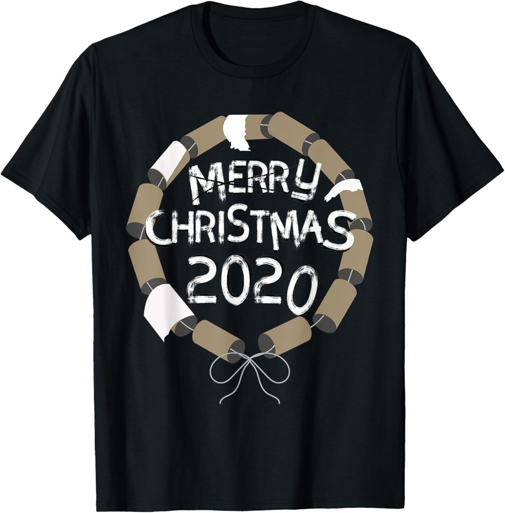 Funny 2020 Toilet Paper Roll Merry Christmas Wreath Gift T-Shirt