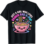 Just A Girl Who Loves Ramen and K-Pop Girl Kpop K Pop T-Shirt