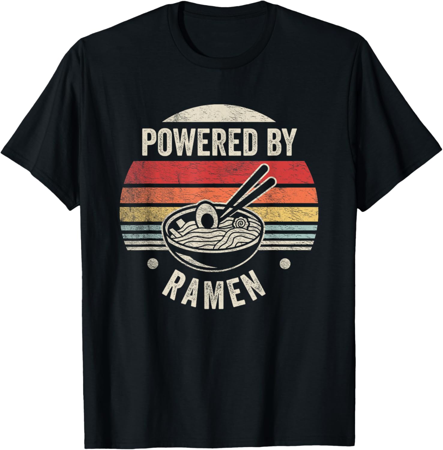 Vintage Powered by Ramen Japanese Love Anime Noodles Foodie T-Shirt