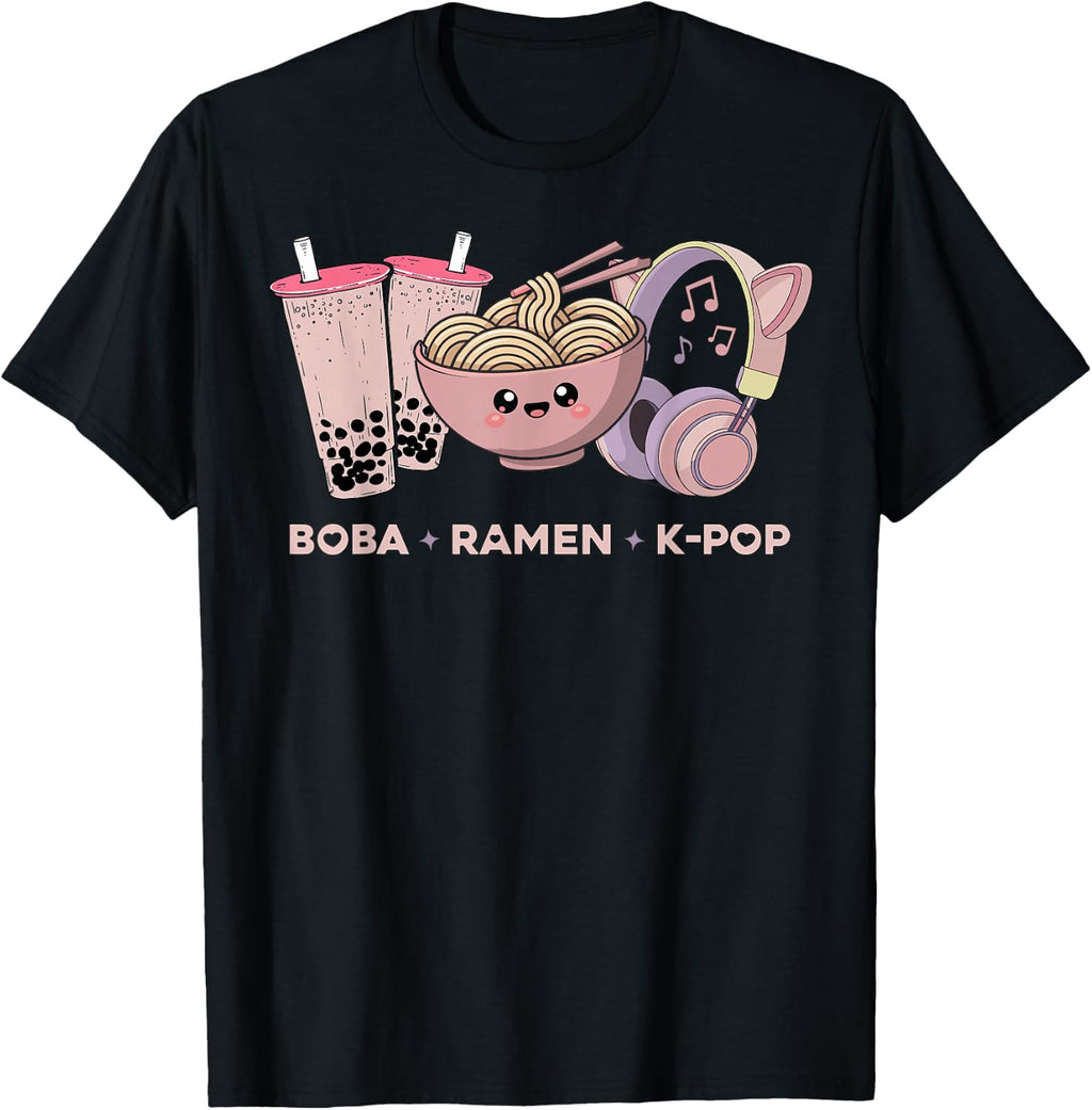 Kawaii Kpop Boba Ramen K-Pop Anime K Pop T-Shirt