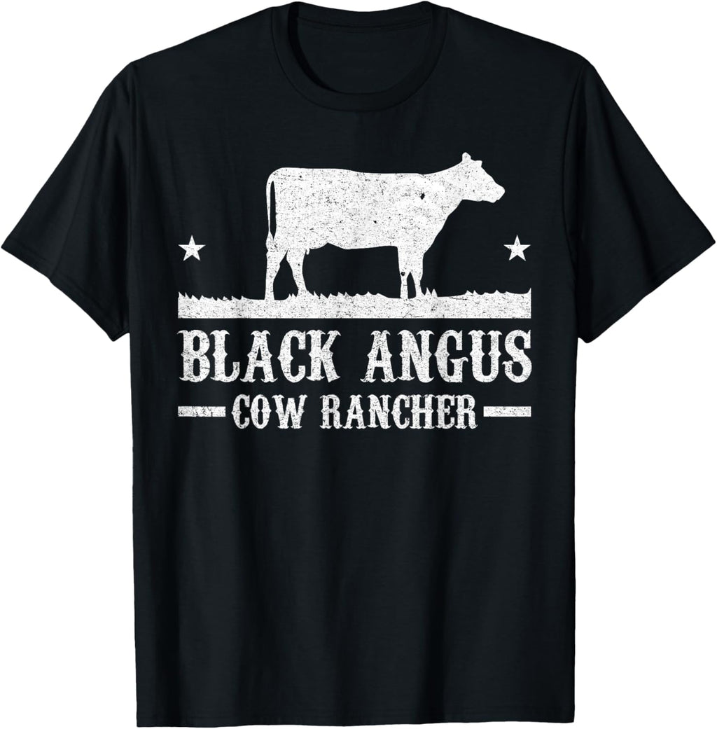 Black Angus Cow Cattle Rancher Farmer T-Shirt