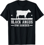 Black Angus Cow Cattle Rancher Farmer T-Shirt