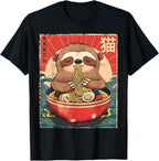 Sloth Ramen Japanese Funny Graphic Kawaii Sloths Anime Gifts T-Shirt