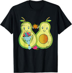 Flowers Avocado Couple Keto Diet Cute Avocado T-Shirt