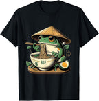 Frog Eating Ramen Kawaii Neko Japanese Noodles Anime Lovers T-Shirt