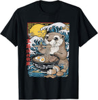 Otter Ramen Tshirt Kawaii Manga Anime Noodles Y2k Japanese T-Shirt