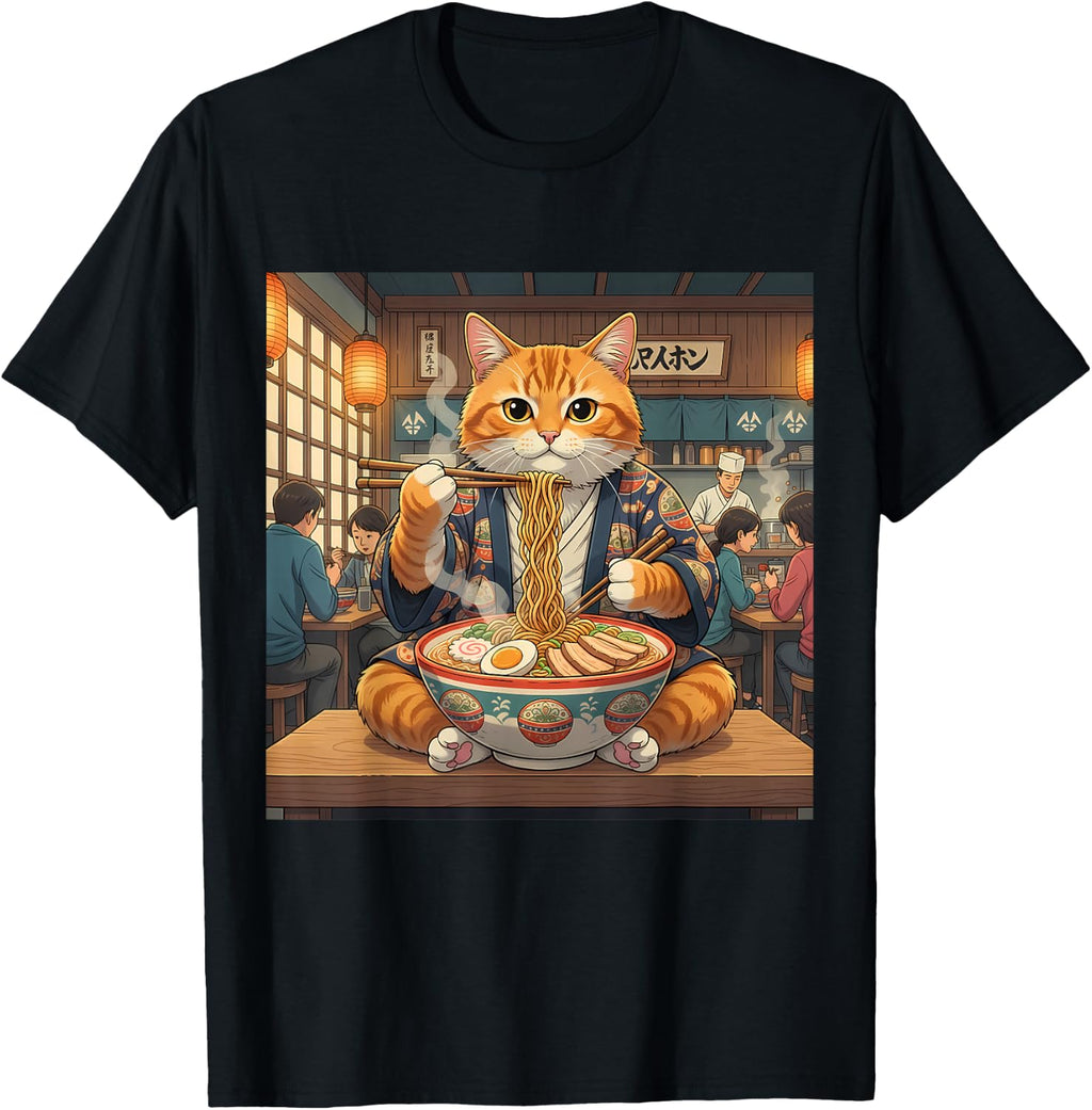 Cute Ramen Neko Anime Japanese Noodle Lover for Men Women T-Shirt