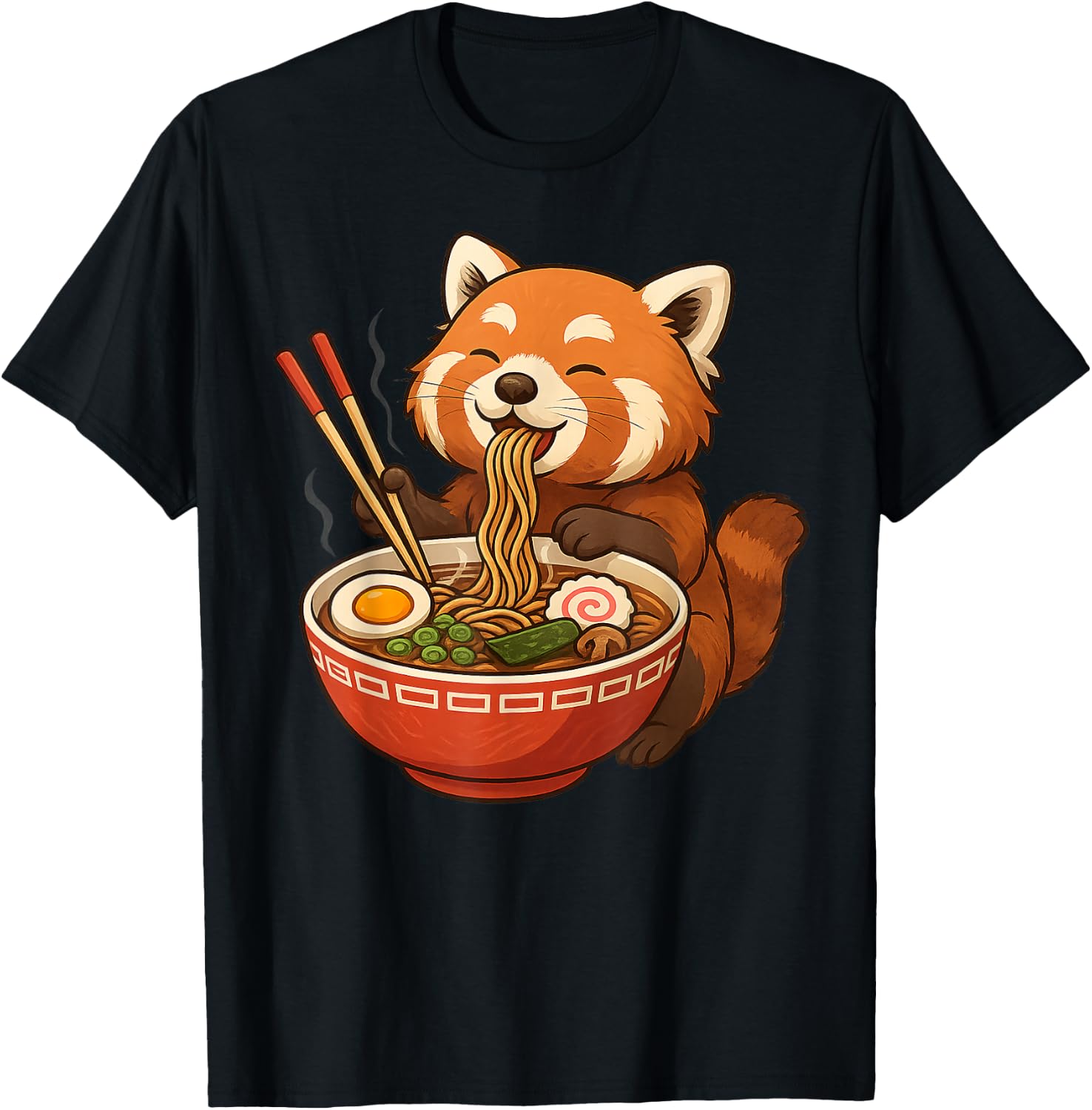 Red Panda Ramen Lover Anime Noodle Tee Japanese Kawaii Food T-Shirt