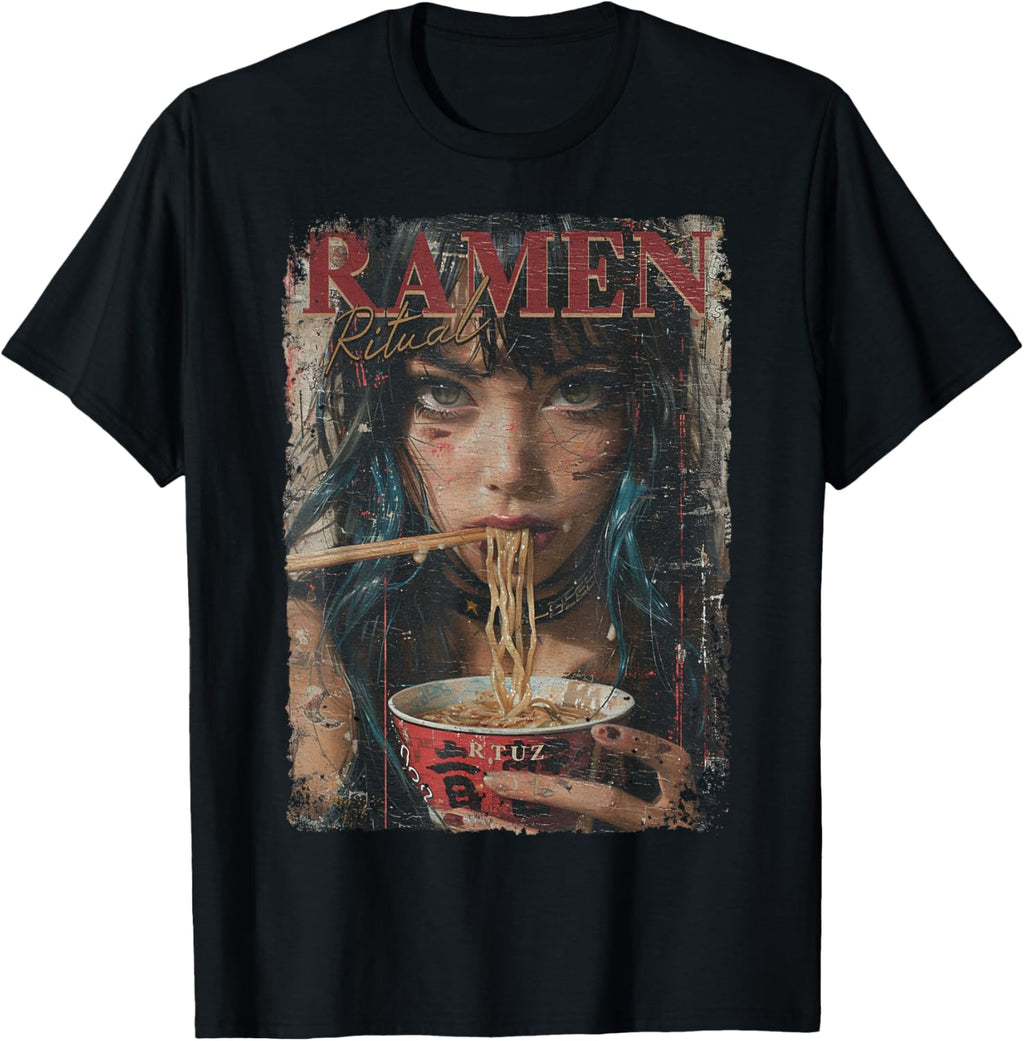 Japanese Ramen Noodles Otaku Y2K Fashion Kawaii Manga Anime T-Shirt