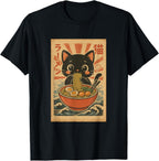 Kawaii Neko Ramen Vintage Japanese Cat T-Shirt