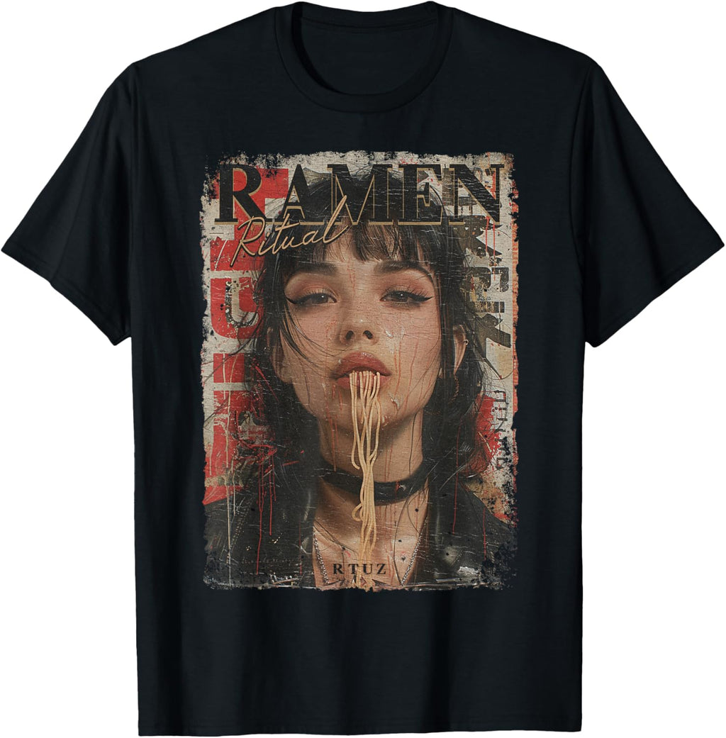 Ramen Noodles Kawaii Japan Retro Fashion Y2K Manga Anime T-Shirt