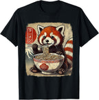 Red Panda Ramen Bowl Japanese Anime Kawaii Food Graphic T-Shirt