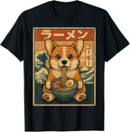 Funny Kawaii Ramen Corgi Japanese Noodles Corgi Eating Ramen T-Shirt