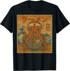 Funny Kawaii Ramen Japanese Noodles Octopus Eating Ramen T-Shirt