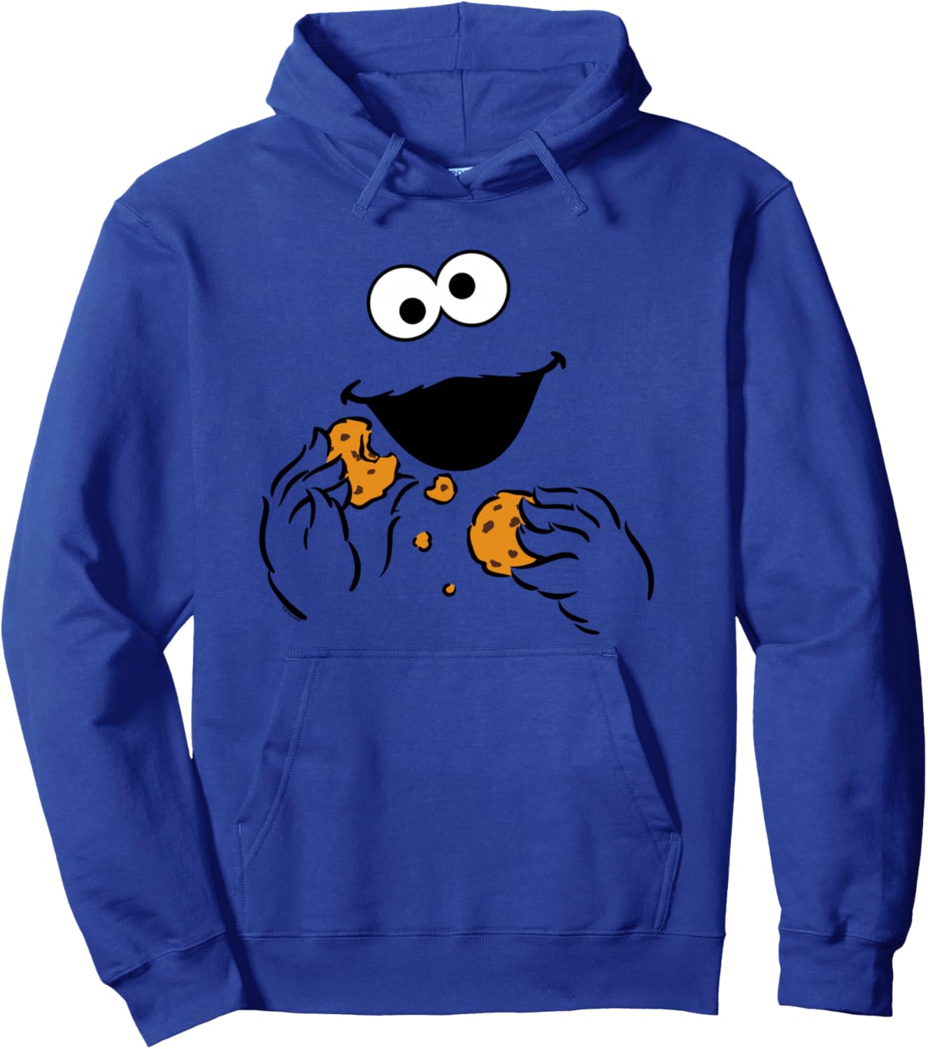 Sesame Street Cookie Monster Om Nom Face Halloween Costume Pullover Hoodie