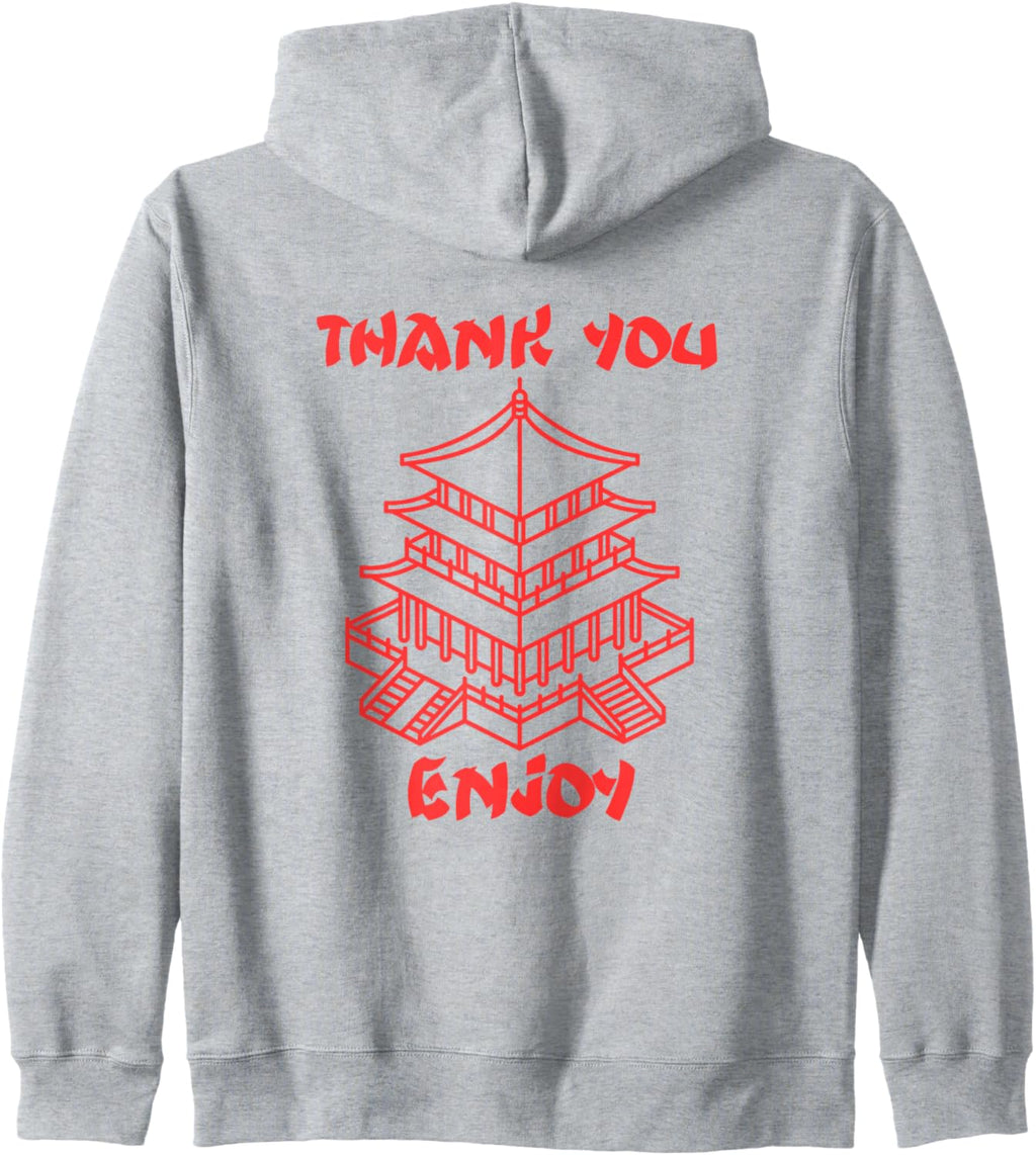 Chinese Food Take Out Box Thank You Enjoy House Zip Hoodie