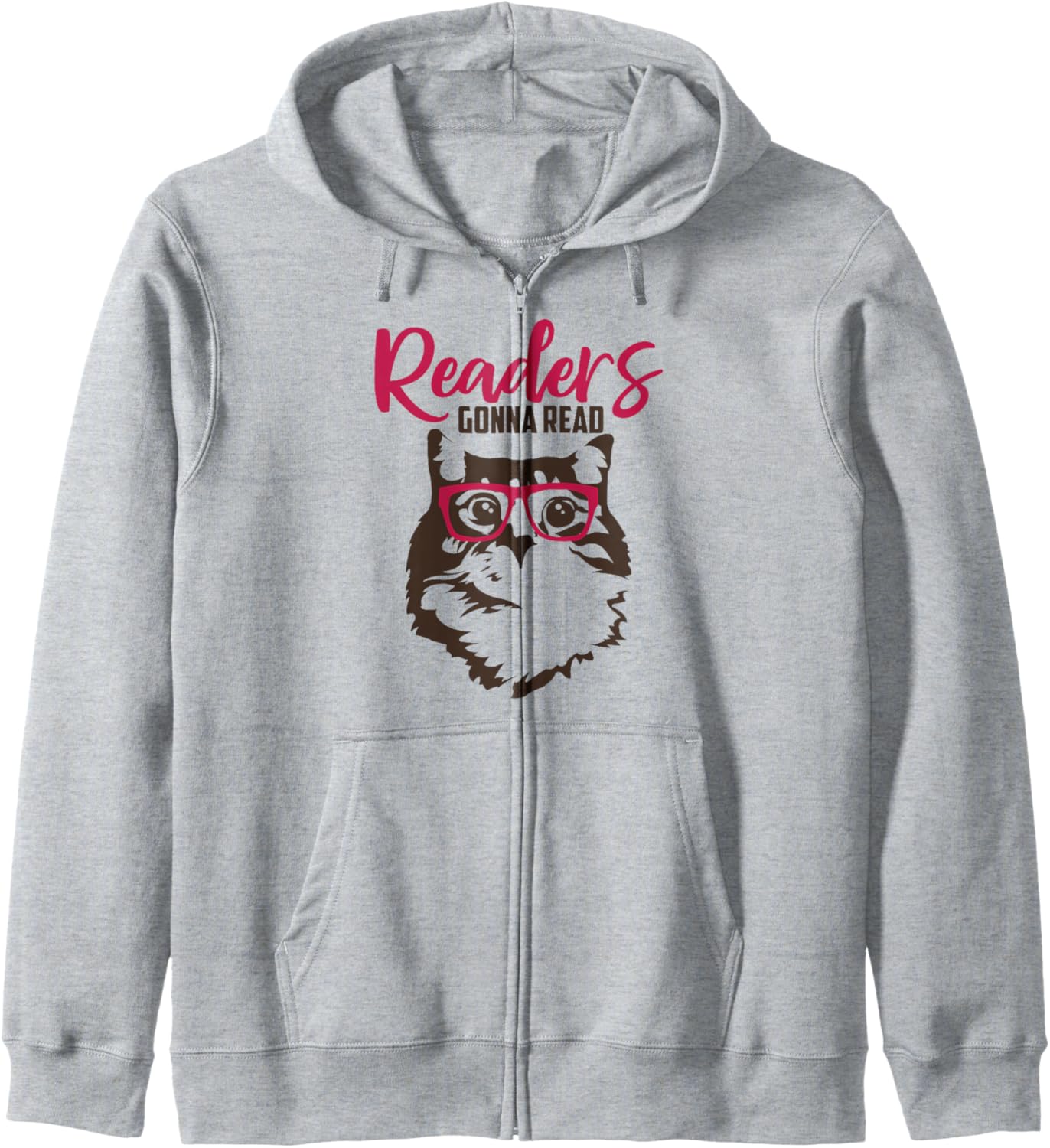 Readers Gonna Read Reading Cat Nerd Book Lover Kitten Zip Hoodie